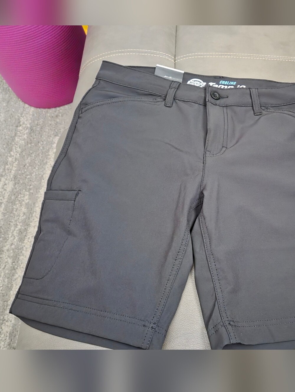 Dickies Women's Charcoal Flat Front Shorts